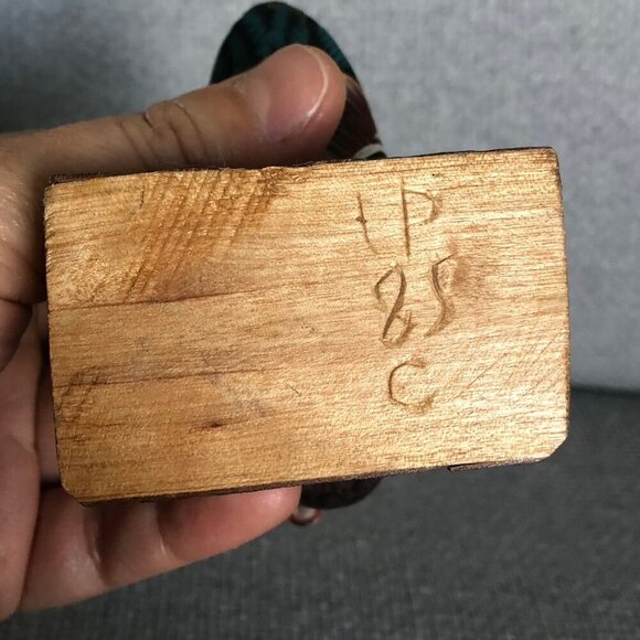 VINTAGE Hand Painted Wood Duck On Small Log 4 x 3 inches - Picture 9 of 12